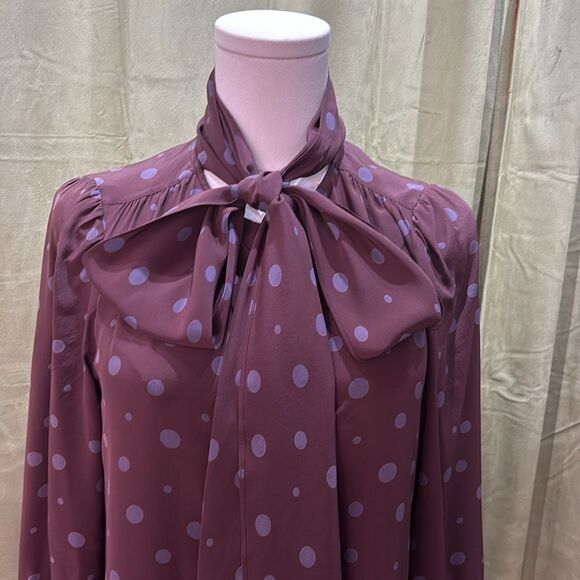Marc By Marc Jacobs polka dot Tie Front Blouse, US4 - Picture 2 of 8